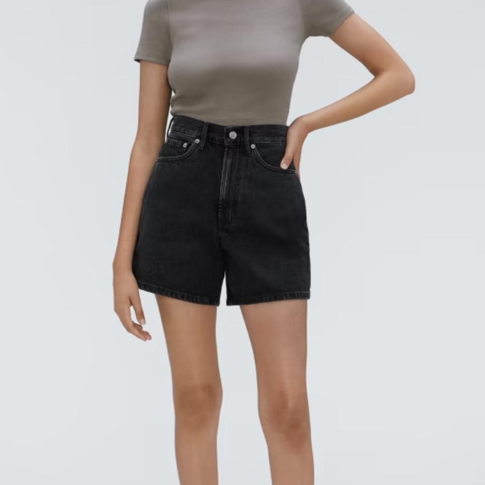 Everlane A-line Denim Short in 29 Storm Black
